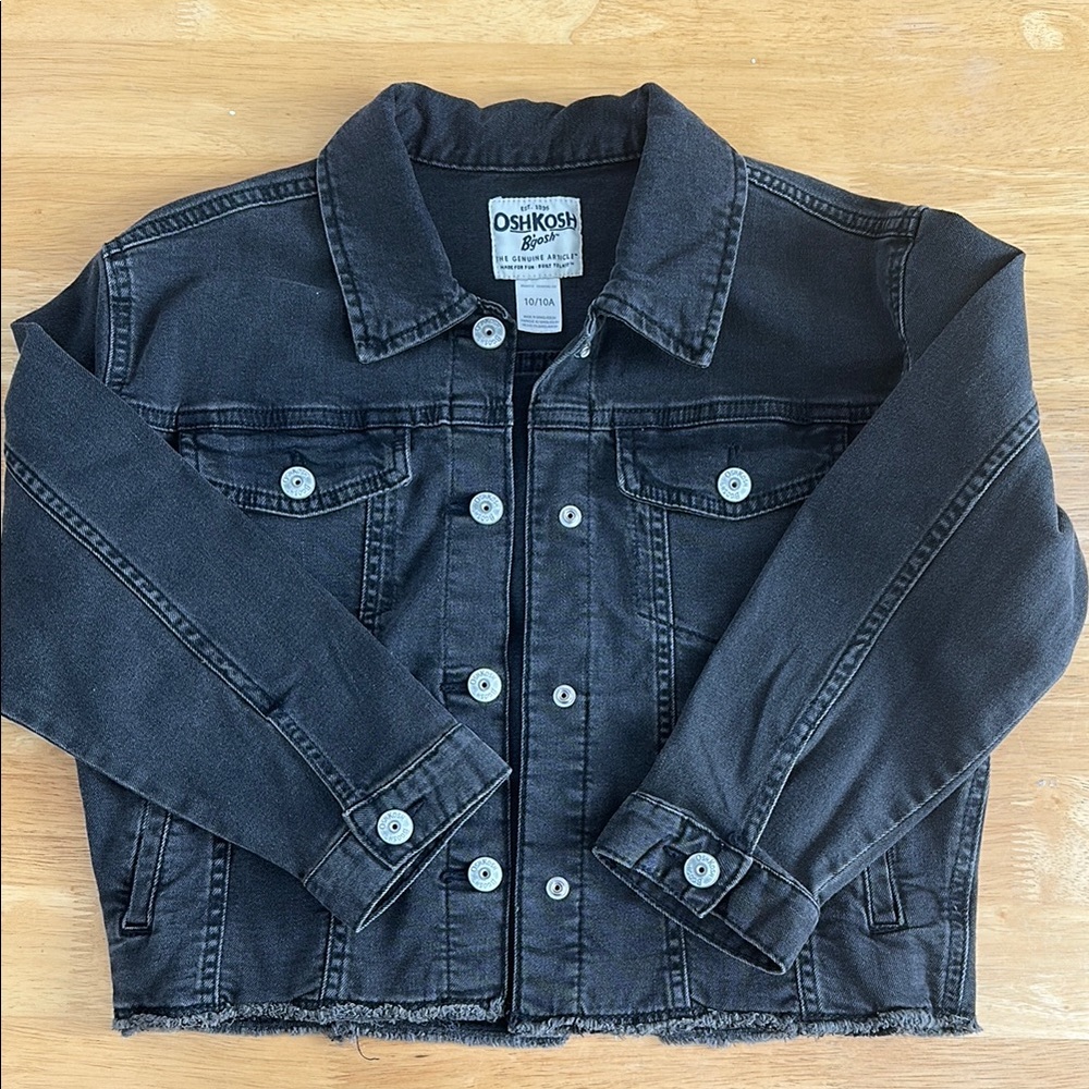 OshKosh B'gosh "Faded" Black Denim Jacket, Size 10, Like New